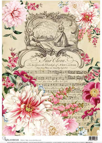 Decoupage Queen Rice Paper A4 - Calambour Fair Clora Floral Symphony