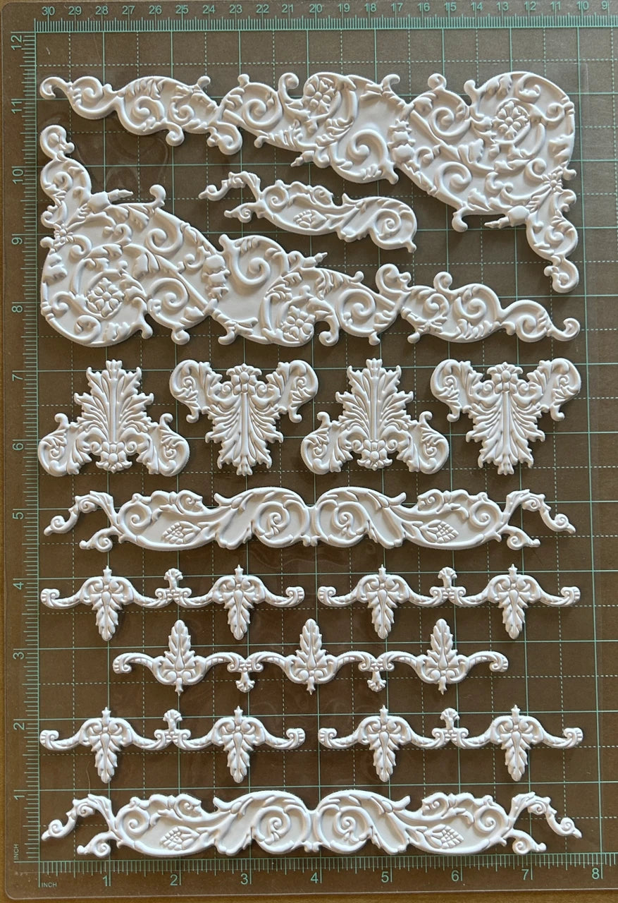 Decoupage Queen - LaBlanche Vintage Border Flourish Embellishment Sticker Sheet