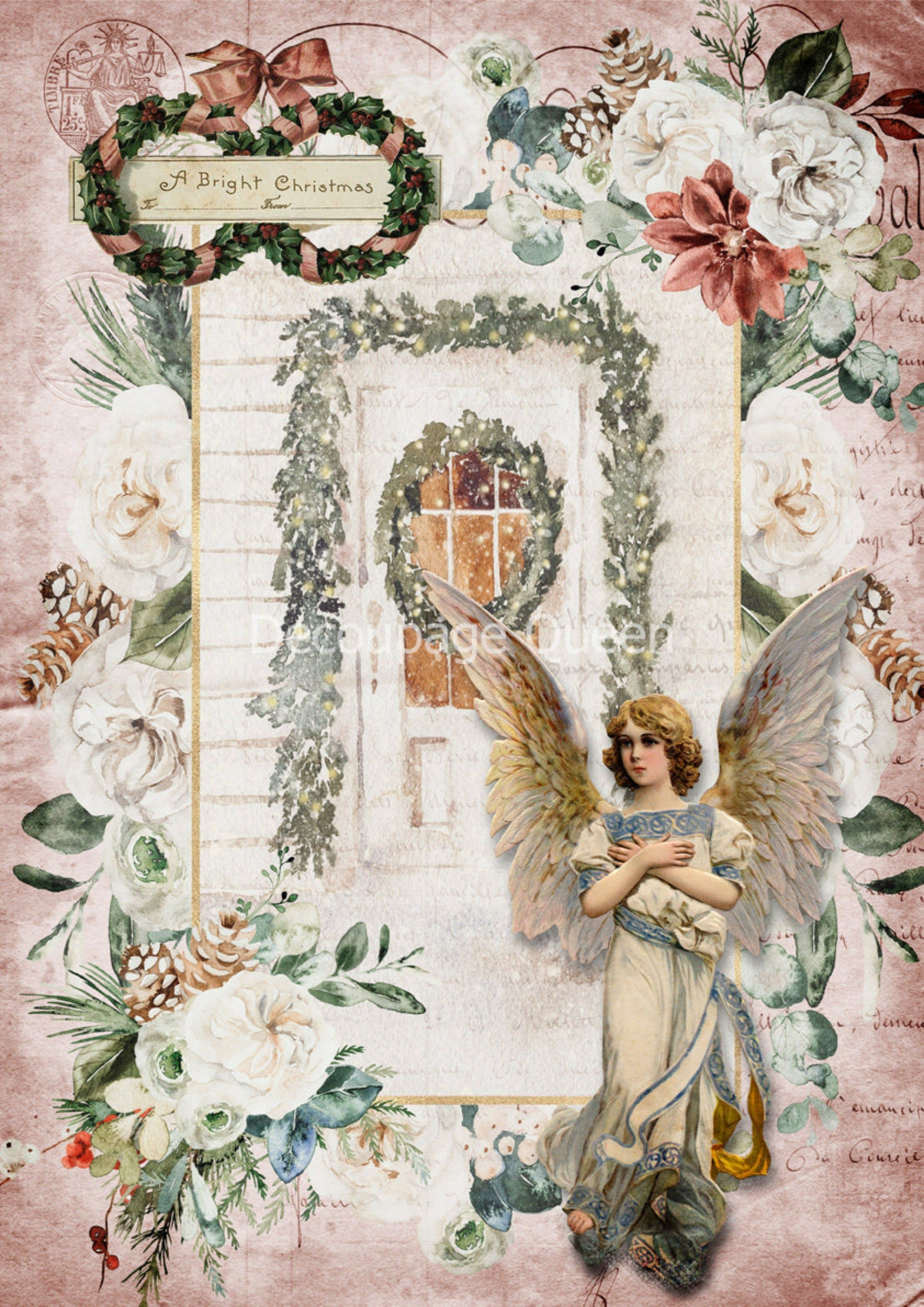 Decoupage Queen Rice Paper A4 - A Bright Christmas