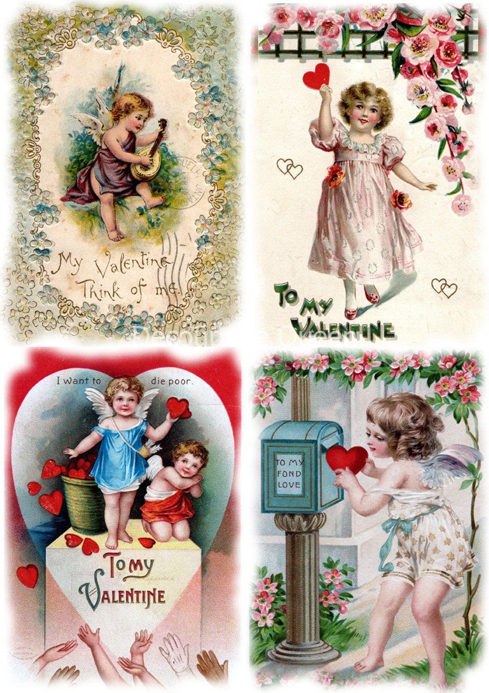 Decoupage Queen Rice Paper A4 - Valentine Greetings