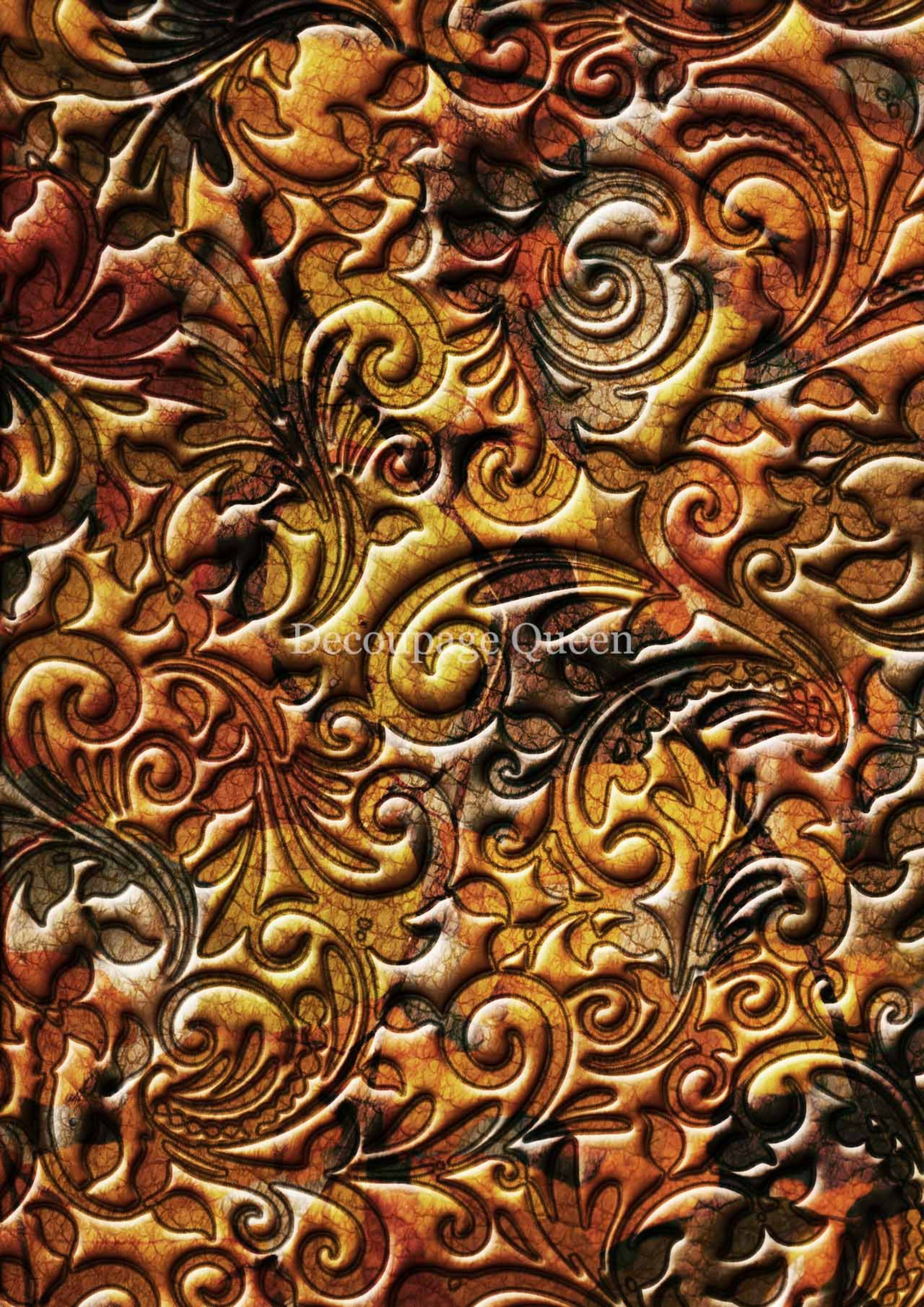 Decoupage Queen Rice Paper A4 - Autumn Swirls