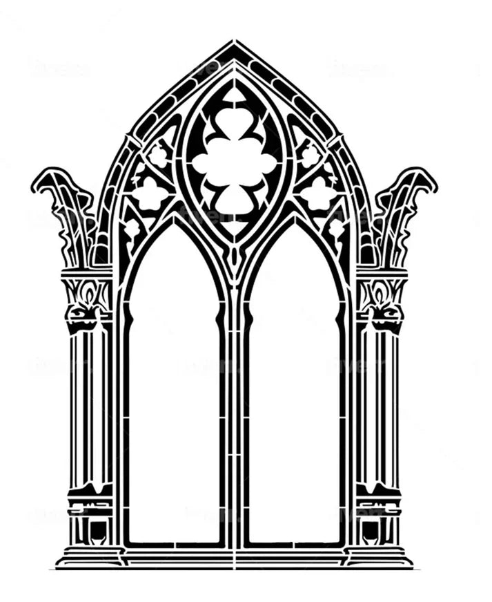 Roycycled Stencil - Gothic Window