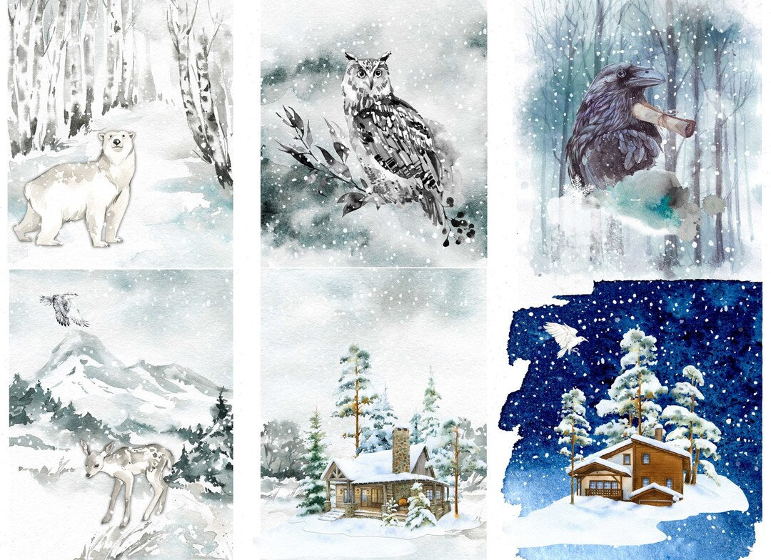 Roycycled Decoupage Paper - Winter Blocks