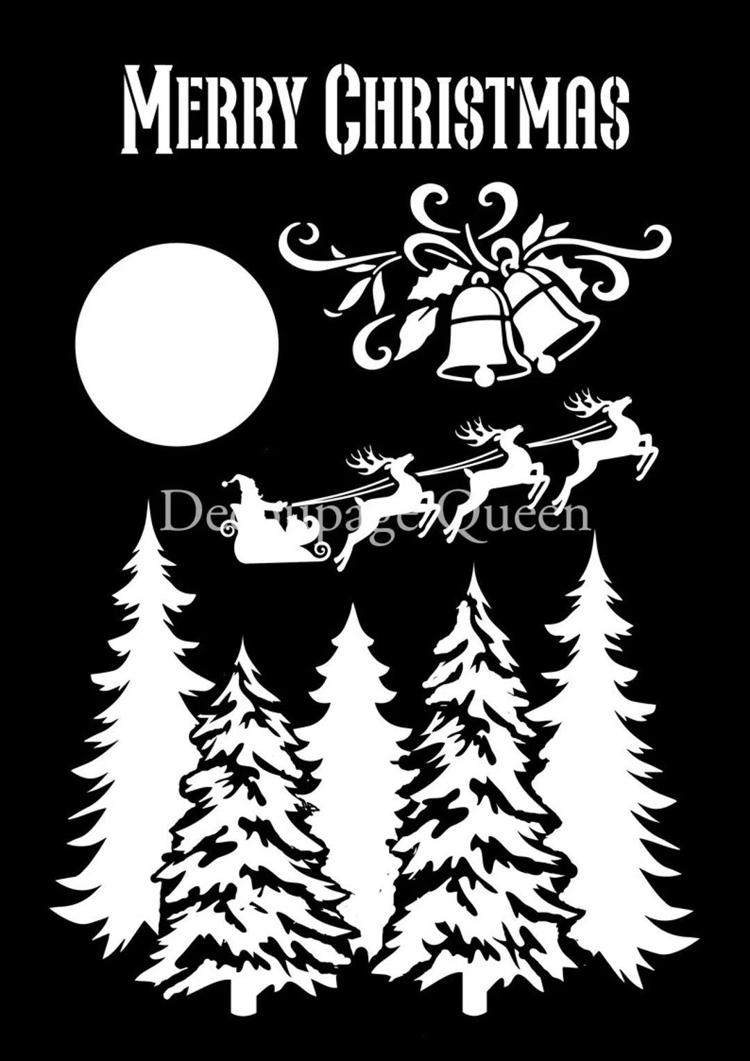 Decoupage Queen Stencil A4 - Santa's Sleigh