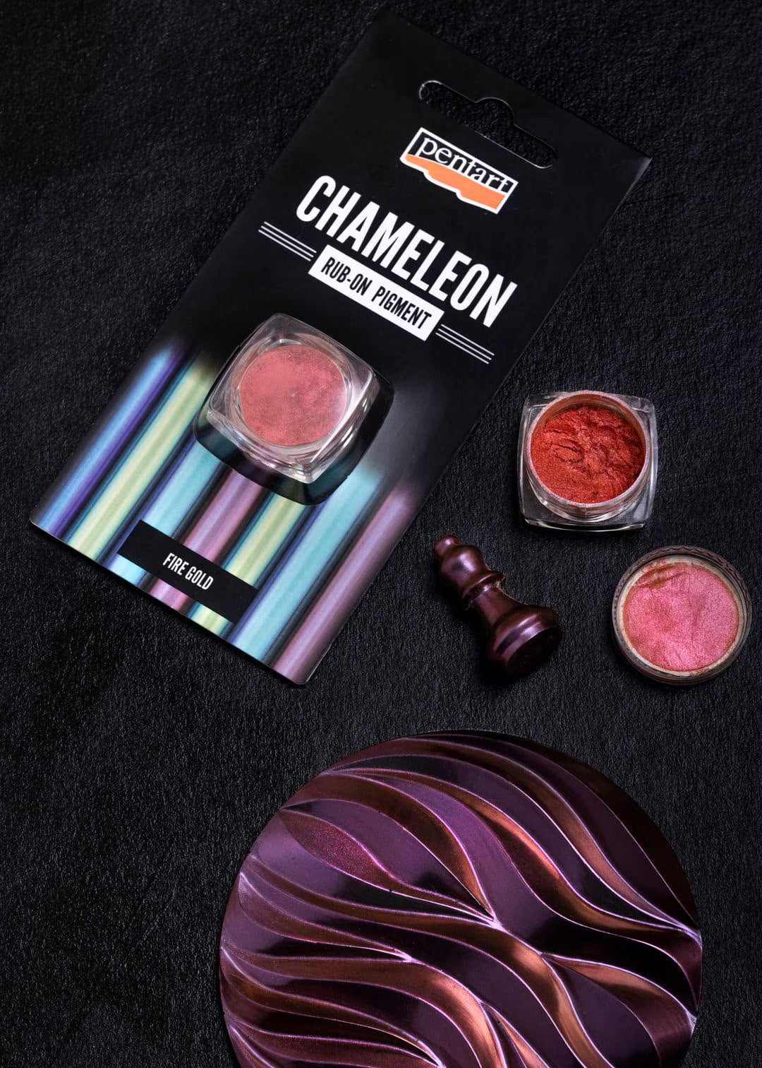 Pentart Chrome Rub-On Pigment - Fire Gold
