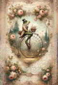 Ink Fusion Decoupage Rice Paper A4 - The Pedaling Aristo Frog
