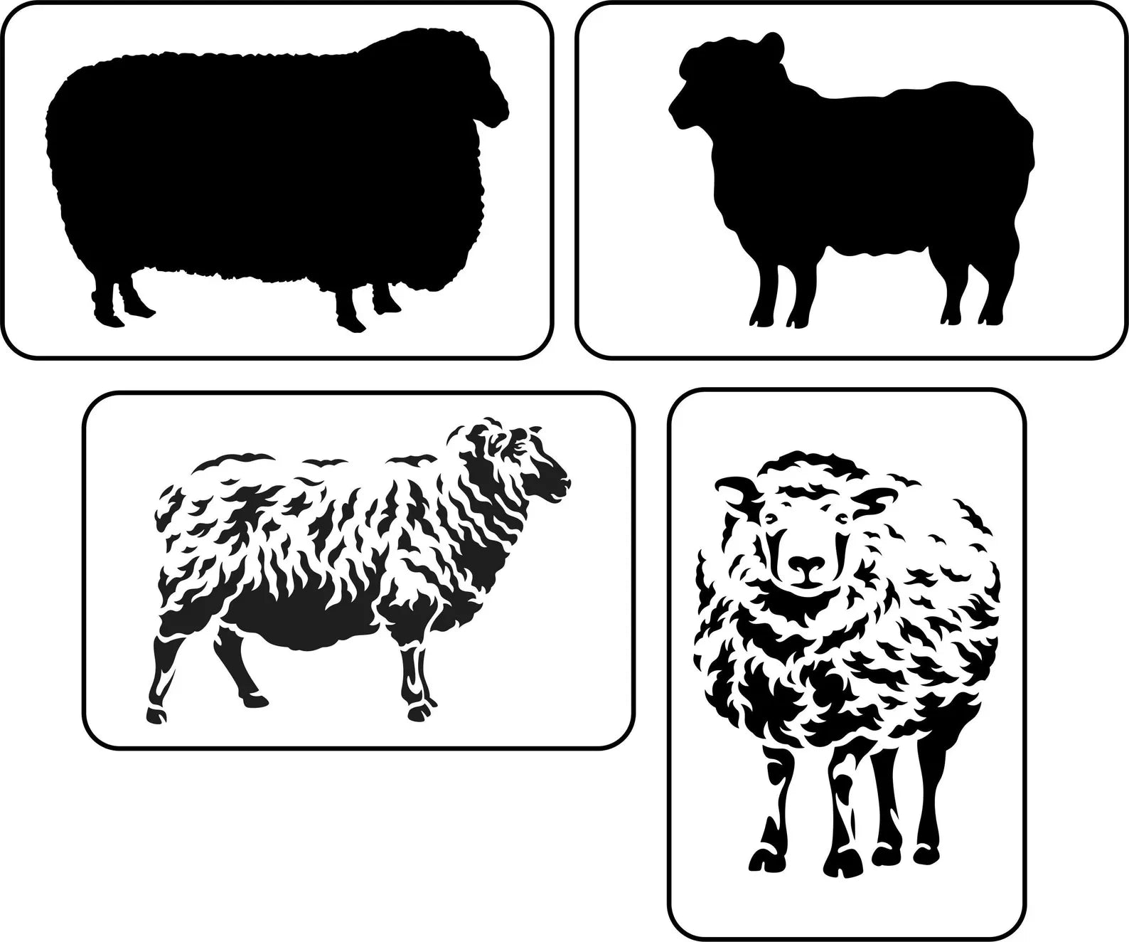 JRV Stencil - Silhouette Sheep