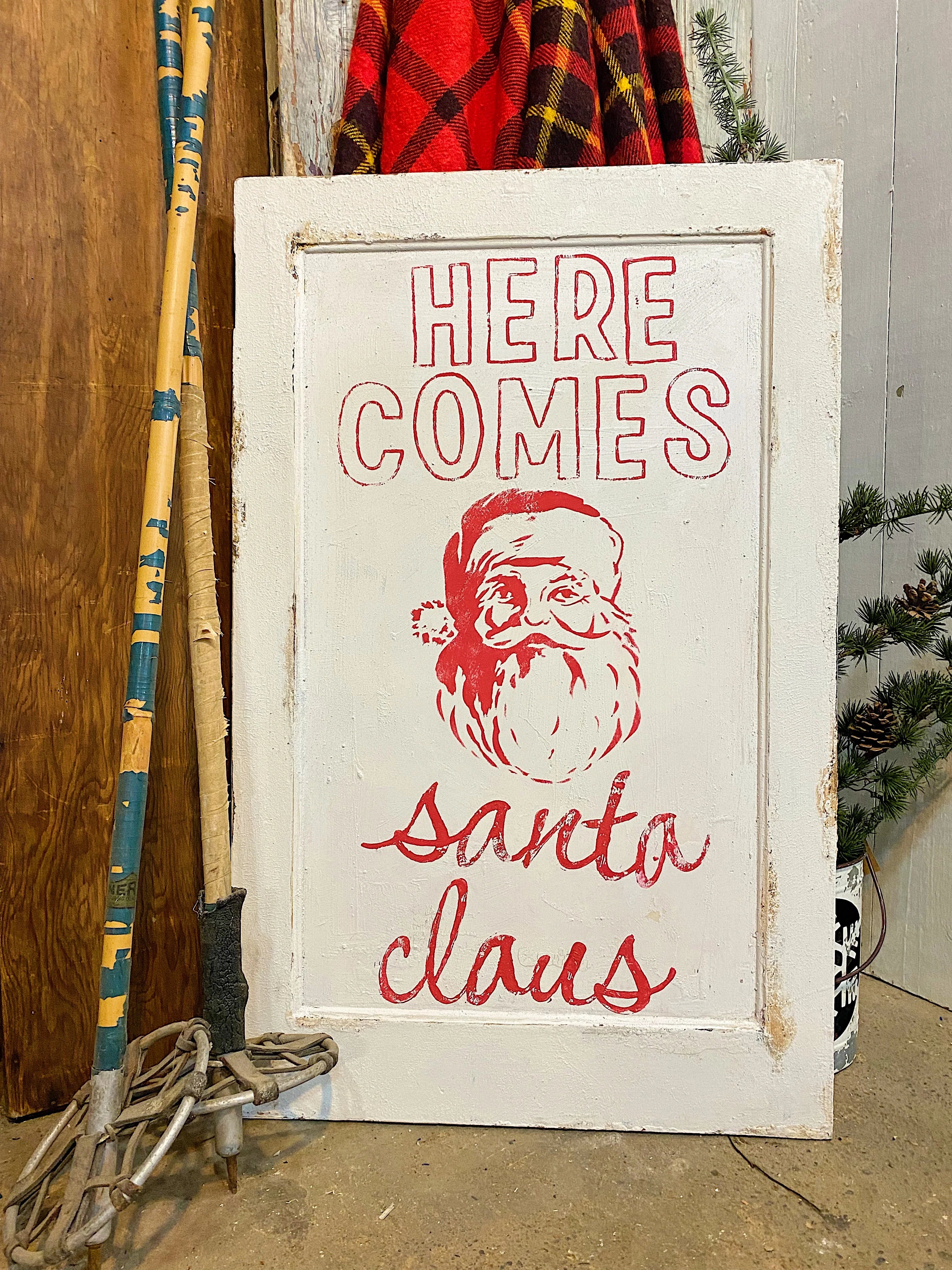 Ellen J Goods Stencil - Retro Santa
