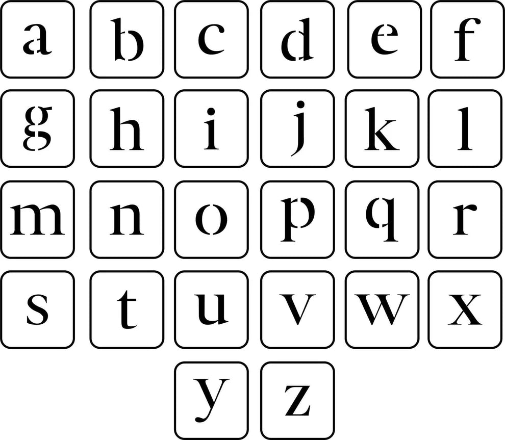 JRV Stencil - Lowercase Letters
