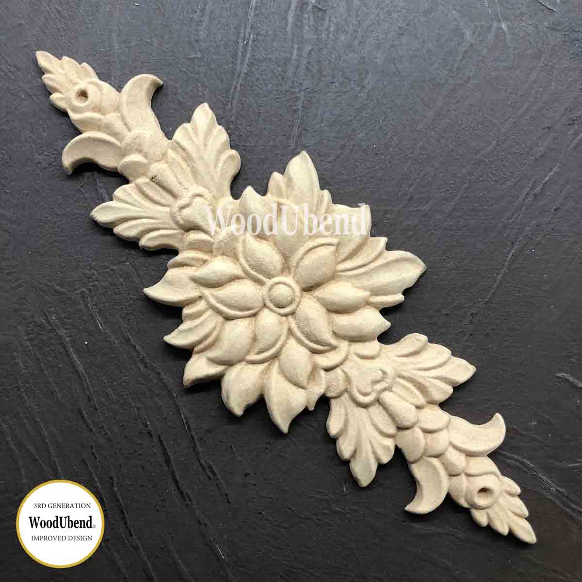 WoodUBend Flower Leaf Pediment #1221