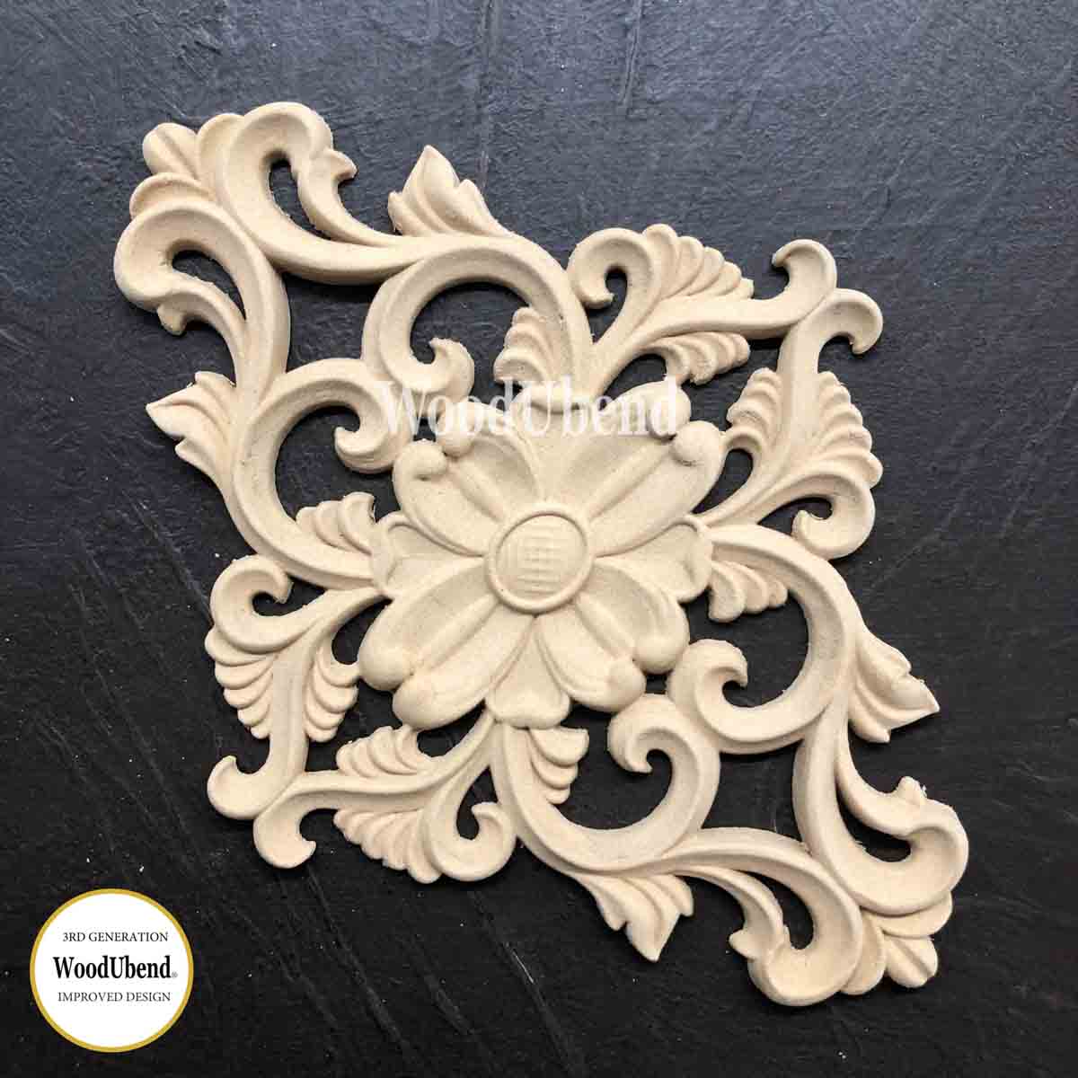 WoodUBend Grand Baroque Centerpiece Floral Applique #2157