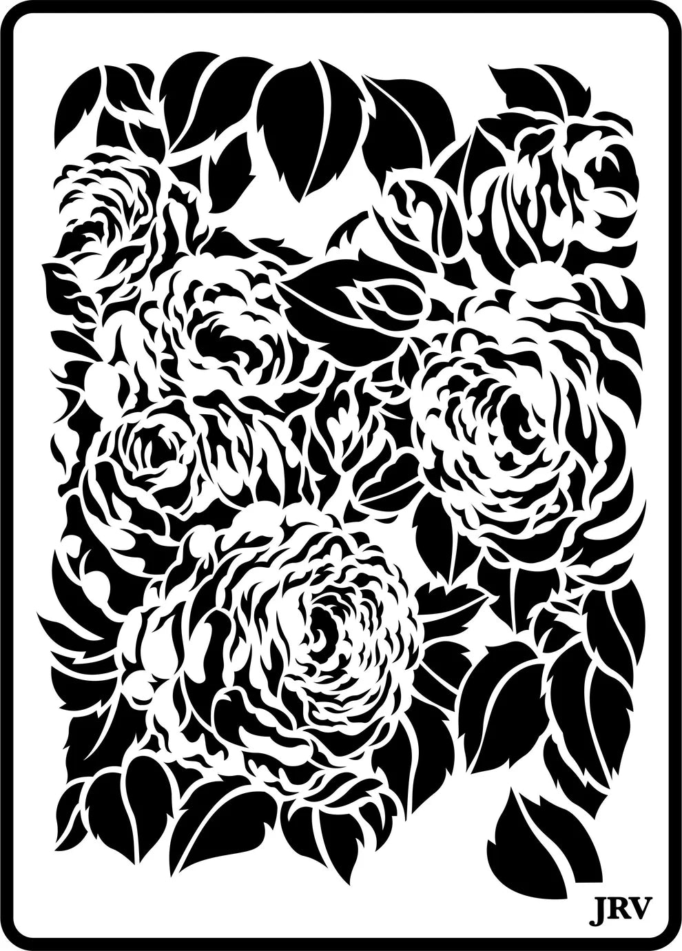 JRV Stencil - Peonies
