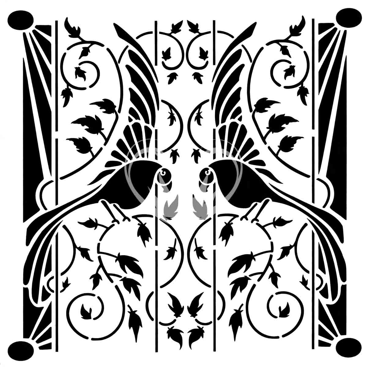 Posh Chalk Stencil from The House of Mendes - Deco Birds