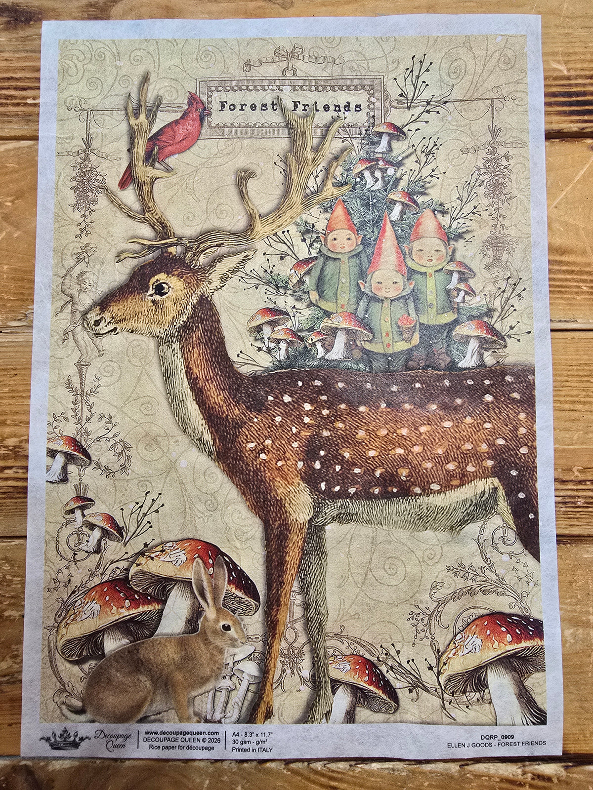 Decoupage Queen Rice Paper A4 - Ellen J Goods - Forest Friends